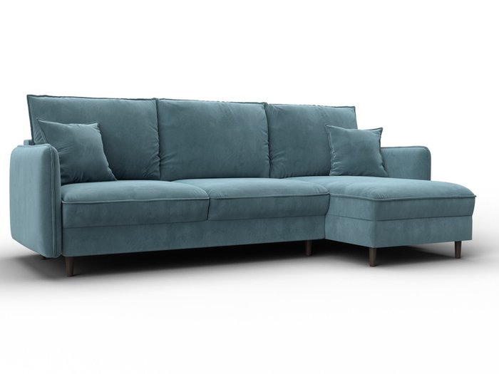 Угловой диван-кровать Лига-064 бирюзового цвета Угловой диван-кровать Лига-064 бирюзового цвета