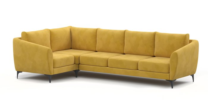 Угловой диван Дана желтого цвета