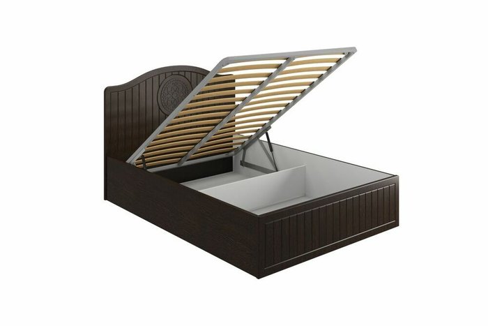 Кровать Монблан 140х200 темно-коричневого цвета с подъемным механизмом - лучшие Кровати для спальни в INMYROOM