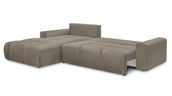 Угловой диван-кровать с оттоманкой Венто светло-коричневого цвета - лучшие Угловые диваны в INMYROOM