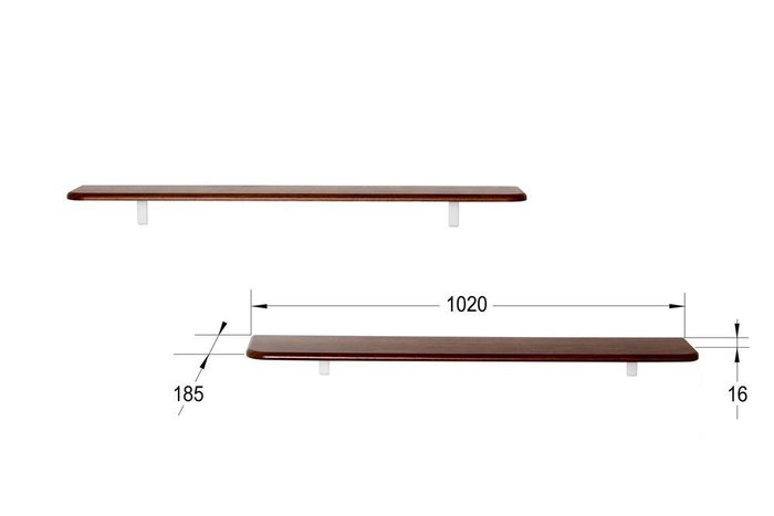 Комплект из двух полок Сочи цвета орех  - купить Полки по цене 2450.0