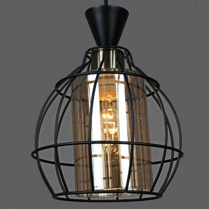 Подвесной светильник 03263-0.4-03 BK (стекло, цвет коричневый) - купить Подвесные светильники по цене 5140.0