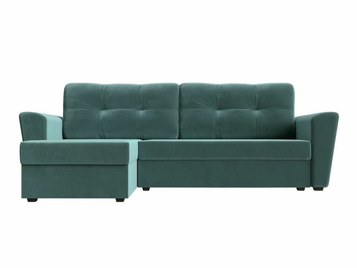 Угловой диван-кровать Амстердам лайт бирюзового цвета левый угол - купить Угловые диваны по цене 30999.0