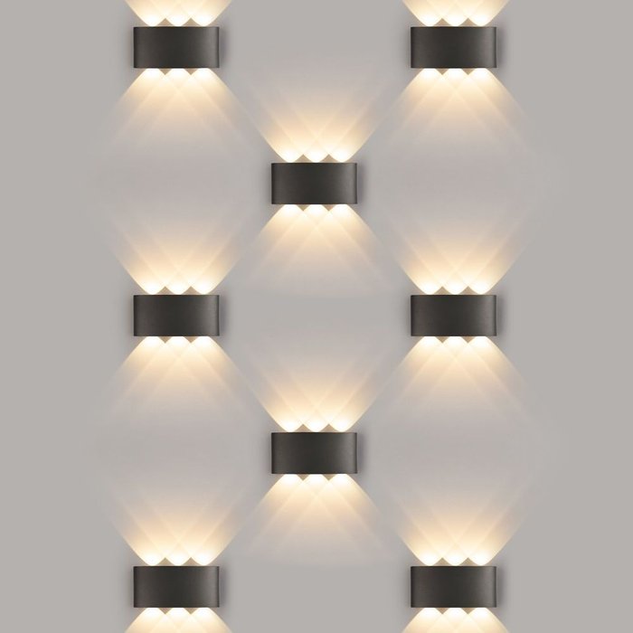 Настенный светодиодный светильник Twinky Trio чёрного цвета - лучшие Настенные уличные светильники в INMYROOM