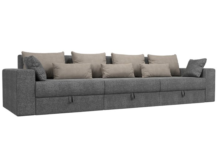 Прямой диван-кровать Мэдисон Long серо-бежевого цвета