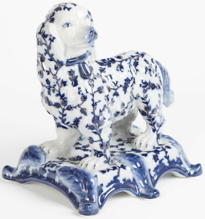 Фигурка Собака сине-голубого цвета - купить Фигуры и статуэтки по цене 6640.0