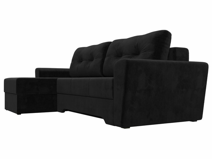 Угловой диван-кровать Амстердам черного цвета левый угол - лучшие Угловые диваны в INMYROOM