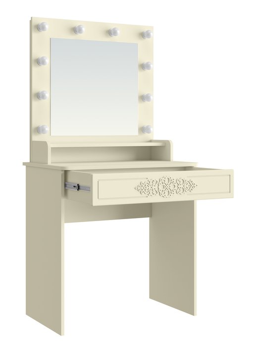 Туалетный столик с зеркалом Ассоль цвета ваниль - лучшие Туалетные столики в INMYROOM