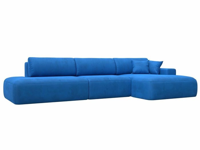 Угловой диван-кровать Лига 036 Модерн Лонг темно-голубого цвета правый угол