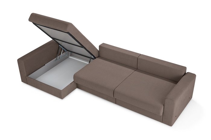 Угловой диван-кровать Модена коричневого цвета - лучшие Угловые диваны в INMYROOM