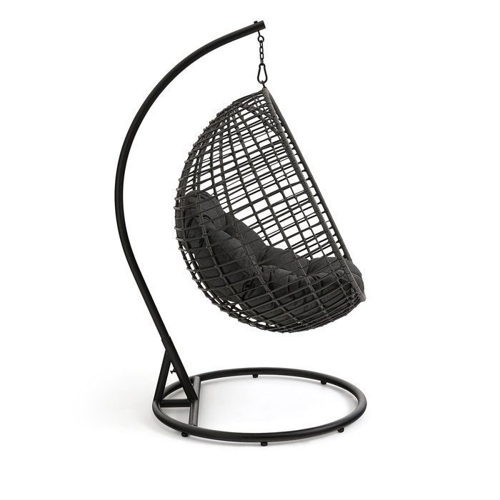 Кресло садовое подвесное Missa черного цвета - лучшие Подвесные кресла в INMYROOM