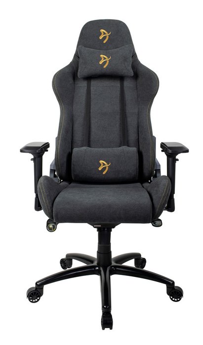 Компьютерное кресло Arozzi Verona Signature Soft Fabric Gold Logo темно-серого цвета - купить Офисные кресла по цене 41990.0