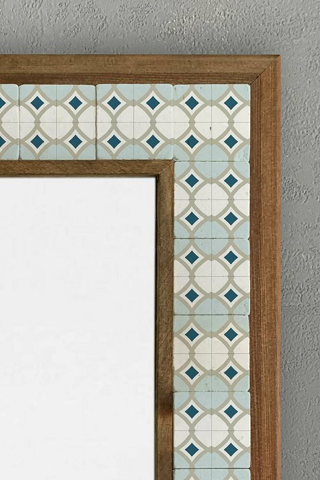 Настенное зеркало с каменной мозаикой 43x63 бежево-коричневого цвета - лучшие Настенные зеркала в INMYROOM