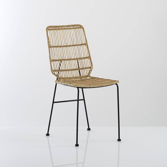 Комплект из двух металлических плетеных стульев Malu бежевого цвета - лучшие Обеденные стулья в INMYROOM
