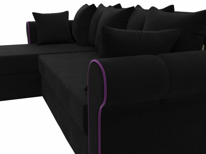 Угловой диван-кровать Рейн черного цвета левый угол - лучшие Угловые диваны в INMYROOM