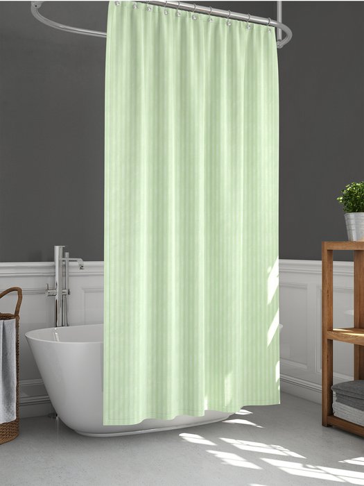 Штора для ванной комнаты Stripe 180х180 светло-зеленого цвета