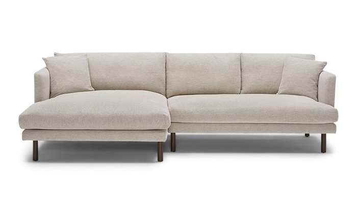 Модульный угловой диван со светлой обивкой