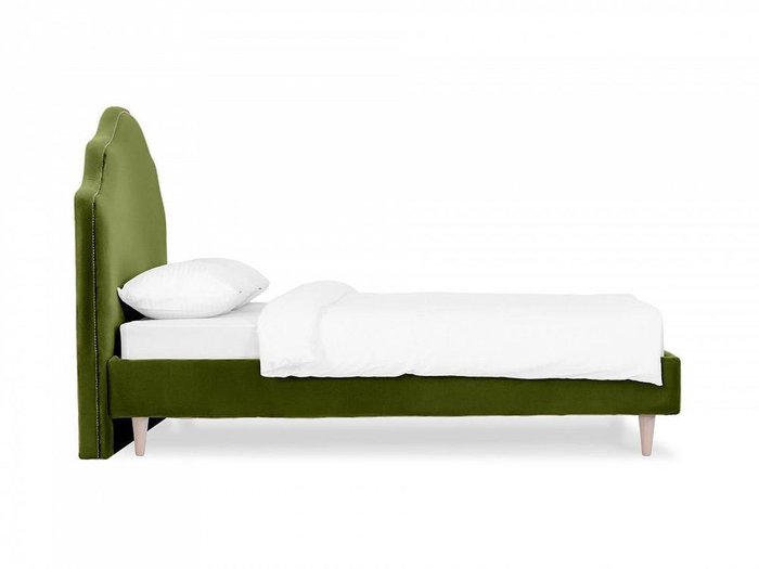 Кровать Queen II Victoria L 160х200 зеленого цвета с бежевыми ножками - лучшие Кровати для спальни в INMYROOM