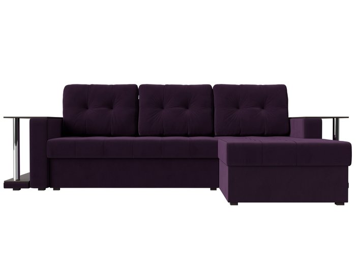 Угловой диван-кровать Даллас фиолетового цвета - купить Угловые диваны по цене 43790.0