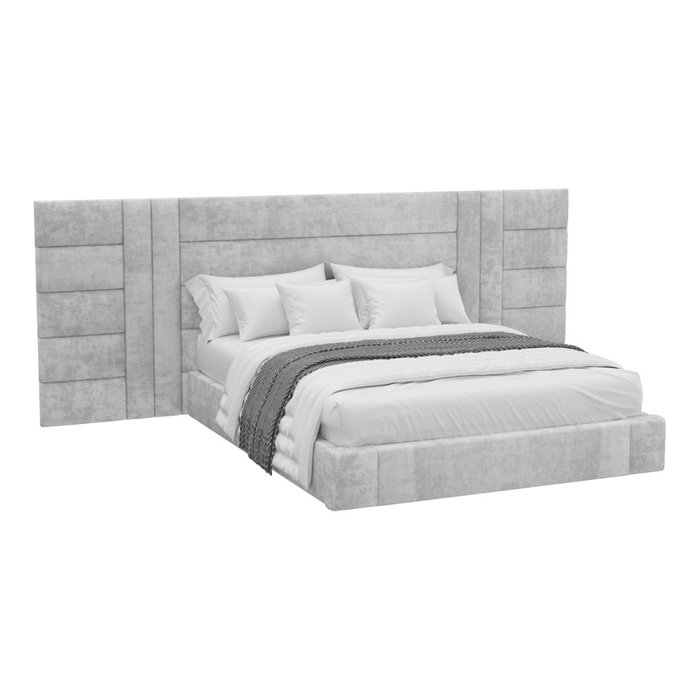 Кровать Letto Titanio 160х200 темно-cого цвета с мягкими панелямя и подъемным механизмом  - лучшие Кровати для спальни в INMYROOM