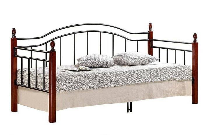 Кровать Landler 90х200 черно-коричневого цвета Кровать Landler 90х200 черно-коричневого цвета