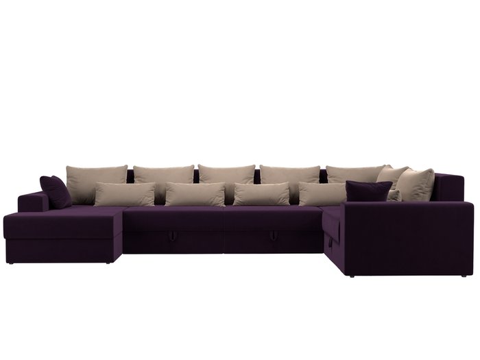 Угловой диван-кровать Мэдисон фиолетово-бежевого цвета - купить Угловые диваны по цене 93300.0