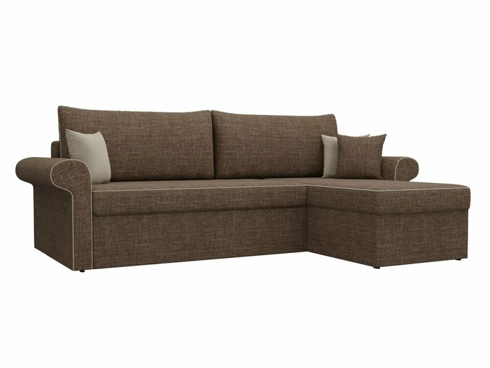 Угловой диван-кровать Милфорд коричневого цвета