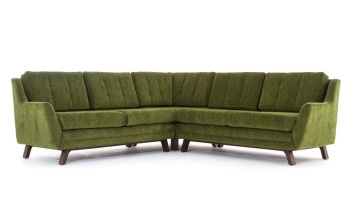 Модульный угловой диван зеленого цвета