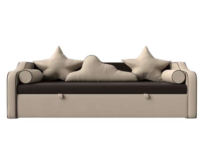 Прямой диван-кровать Рико бежевого цвета (экокожа) - купить Прямые диваны по цене 36999.0
