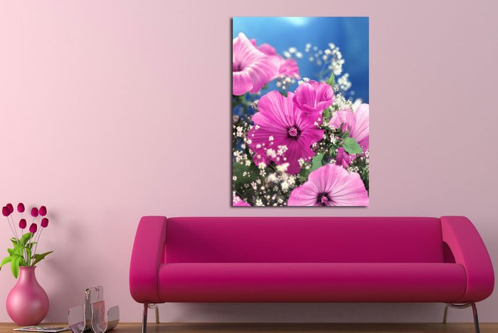 Дизайнерская картина на холсте: Розовая петуния - купить Картины по цене 2790.0