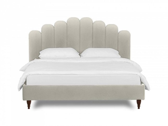 Кровать Queen II Sharlotta L 160х200 светло-серого цвета  - купить Кровати для спальни по цене 71280.0