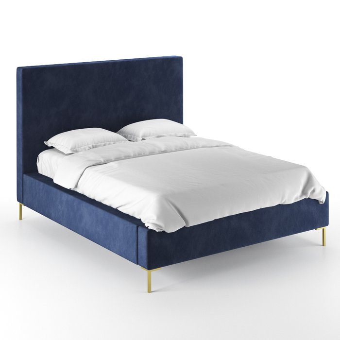 Кровать Kona 160х200 темно-синего цвета - купить Кровати для спальни по цене 69000.0