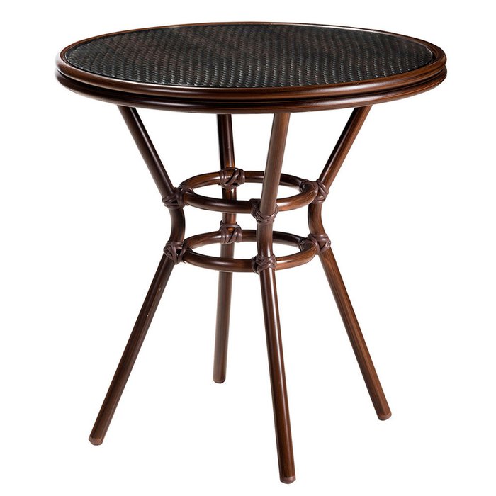 Стол Патонг Glass Rattan коричневого цвета Стол Патонг Glass Rattan коричневого цвета