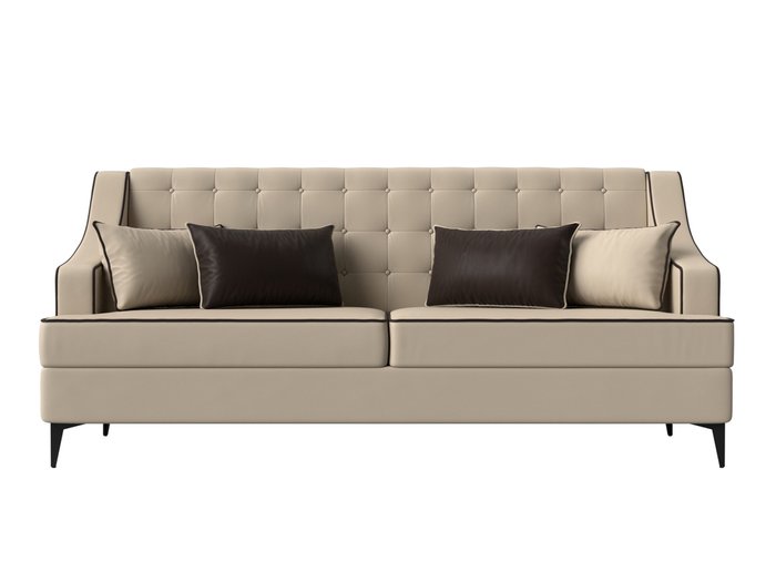 Прямой диван Марк бежевого цвета (экокожа) - купить Прямые диваны по цене 44999.0