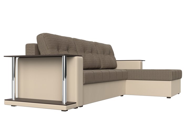 Угловой диван-кровать Даллас коричневого цвета (ткань\экокожа) - лучшие Угловые диваны в INMYROOM