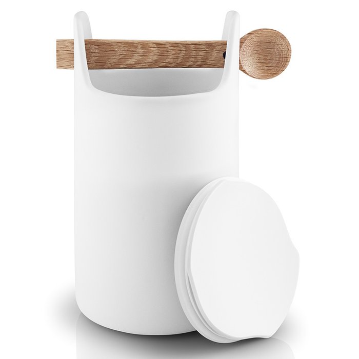 Емкость для хранения Toolbox белый с крышкой и ложкой из дуба - купить Емкости для хранения по цене 6300.0