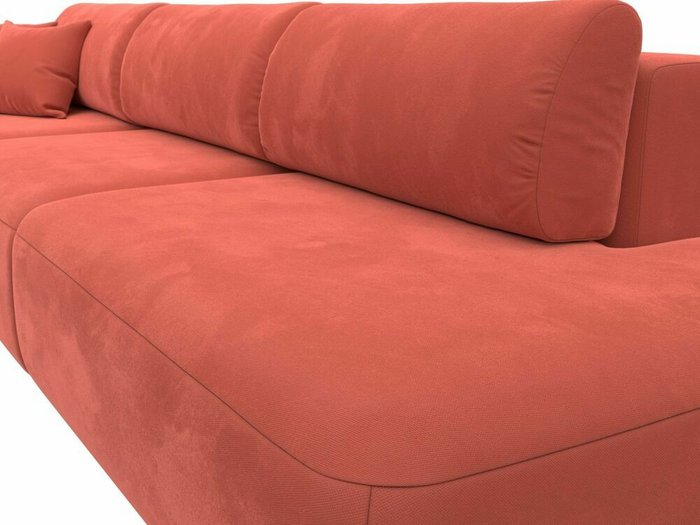 Диван-кровать Лига 036 Модерн Лонг кораллового цвета с левым подлокотником - лучшие Прямые диваны в INMYROOM