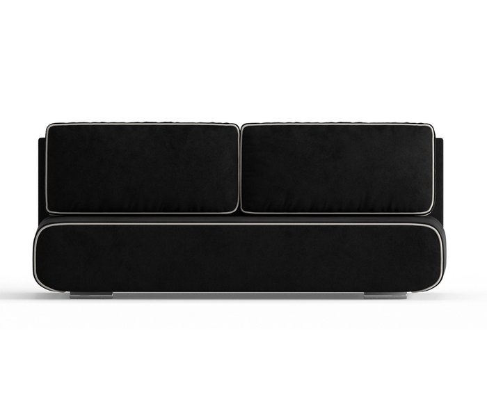 Диван-кровать Рени в обивке из велюра черного цвета - купить Прямые диваны по цене 27990.0