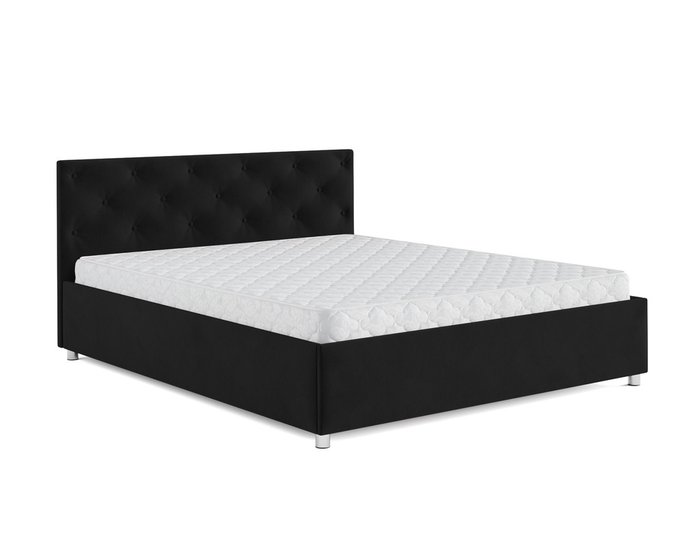 Кровать Классик 140х190 черного цвета с подъемным механизмом (велюр) - купить Кровати для спальни по цене 25390.0