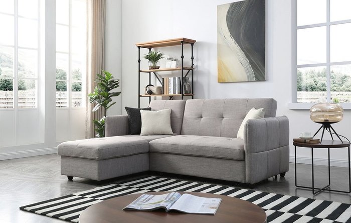Угловой диван-кровать Rotterdam серого цвета
