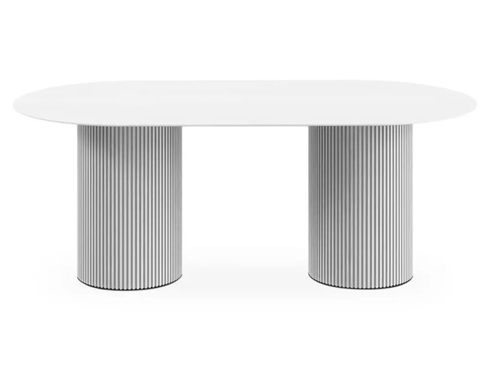 Стол обеденный овальный Mono Stripe 200 белого цвета - купить Обеденные столы по цене 115000 Стол обеденный овальный Mono Stripe 200 белого цвета - купить Обеденные столы по цене 115000