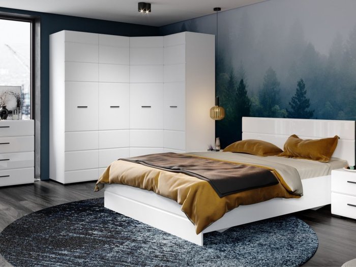 Спальня Йорк белого цвета - купить Спальные гарнитуры по цене 105649.0