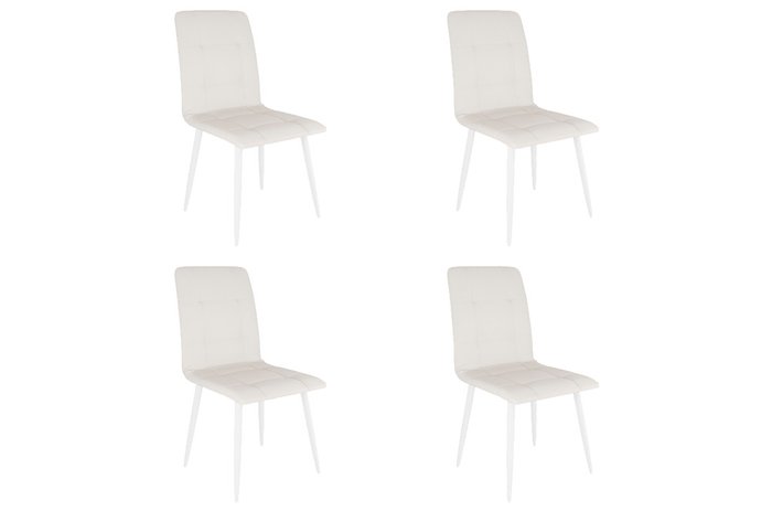 Набор из четырех стульев Мартин белого цвета - купить Обеденные стулья по цене 20490.0