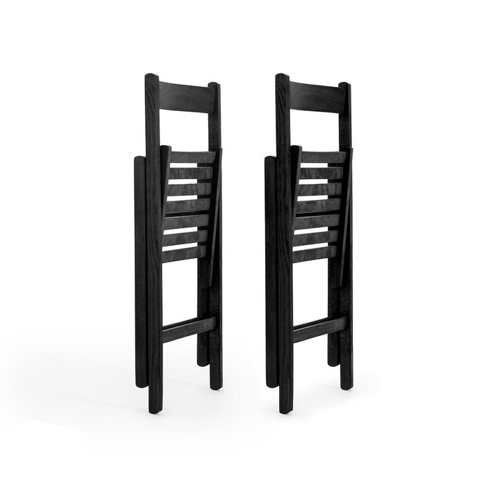 Комплект из двух складных стульев Yann черного цвета - лучшие Обеденные стулья в INMYROOM
