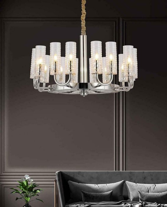 Подвесная люстра Donatti LDP 8011-16 CHR (стекло, цвет прозрачный) - купить Подвесные люстры по цене 23000.0 Подвесная люстра Donatti LDP 8011-16 CHR (стекло, цвет прозрачный) - купить Подвесные люстры по цене 23000.0