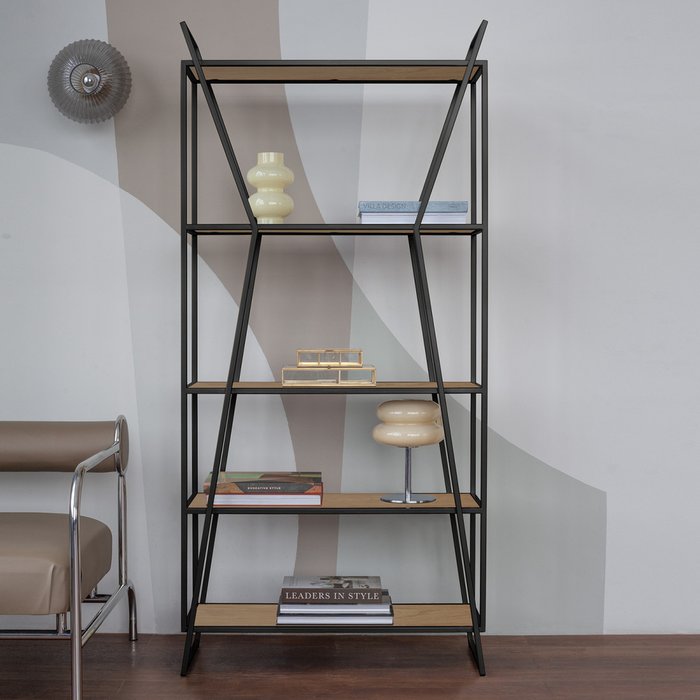 Стеллаж Oslo Mini коричнево-черного цвета - лучшие Стеллажи в INMYROOM Стеллаж Oslo Mini коричнево-черного цвета - лучшие Стеллажи в INMYROOM