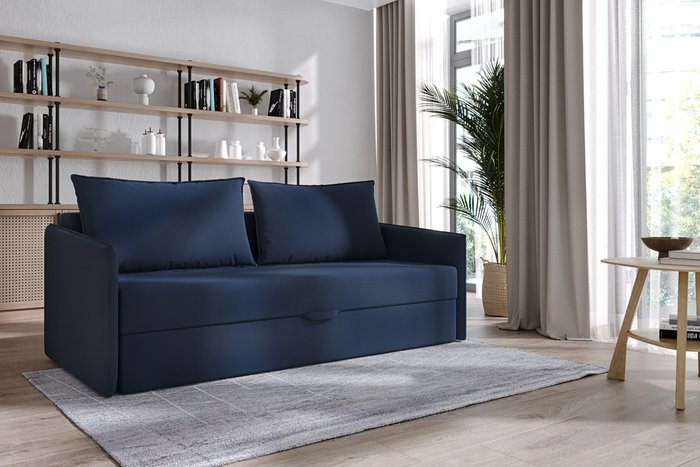 Диван-кровать Shaggy синего цвета - купить Прямые диваны по цене 42560.0