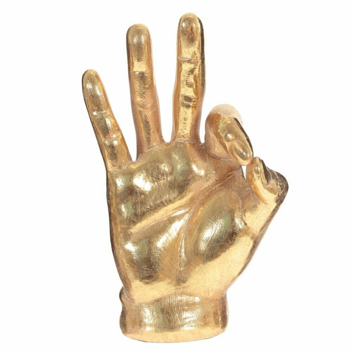 Фигурка декоративная Рука золотого цвета