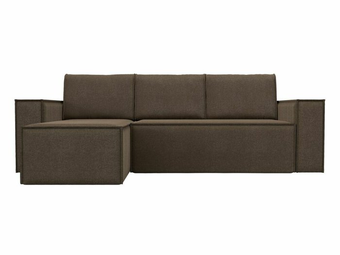 Угловой диван-кровать Куба коричневого цвета левый угол - купить Угловые диваны по цене 57999.0