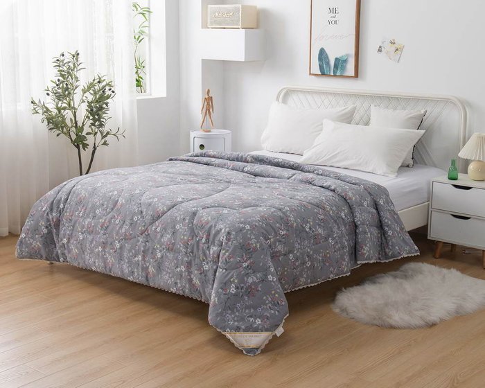 Одеяло Холли 160х220 серого цвета - купить Одеяла по цене 7742.0